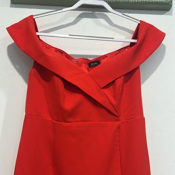 Bardot Red Off-Shoulder Pretty Sexy Sheath Mini Dress women’s size 8 - Picture 4 of 7